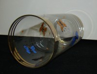 Стакан бокал стеклянный винтажный Бабочки (W049)