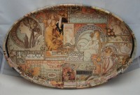 Поднос  Ар Нуво с иллюстрациями Альфонса Марио Муха (M090)