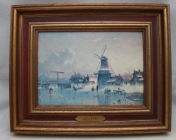 Картина репродукция винтажная Зимний пейзаж (A567)