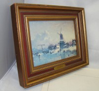 Картина репродукция винтажная Зимний пейзаж (A567)