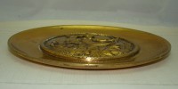 Тарелка бронзовая декоративная с литьем (X116)