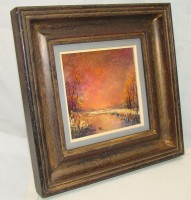 Картина винтажная пейзаж Закат (M580)