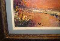 Картина винтажная пейзаж Закат (M580)