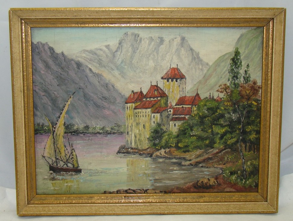 Шильонский замок Швейцария картины