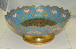 Ваза фруктовница большая винтажная Павлин (Q872)