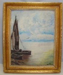 Картина старинная Лодки (Z132)