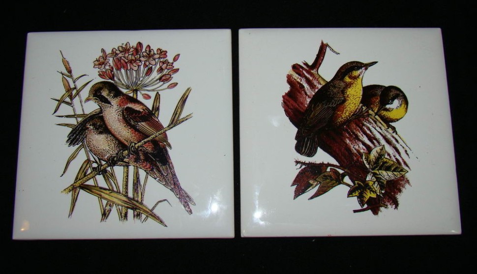 Плитки керамические "Птицы" 2шт. (U203)