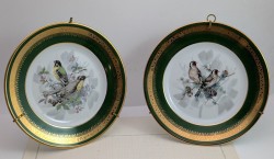 Limoges пара винтажных тарелок Птицы (B159)