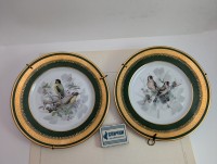 Limoges пара винтажных тарелок Птицы (B159)