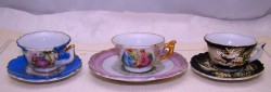 Миниатюры чашечки с блюдцами кукольные 3 пары (W196)