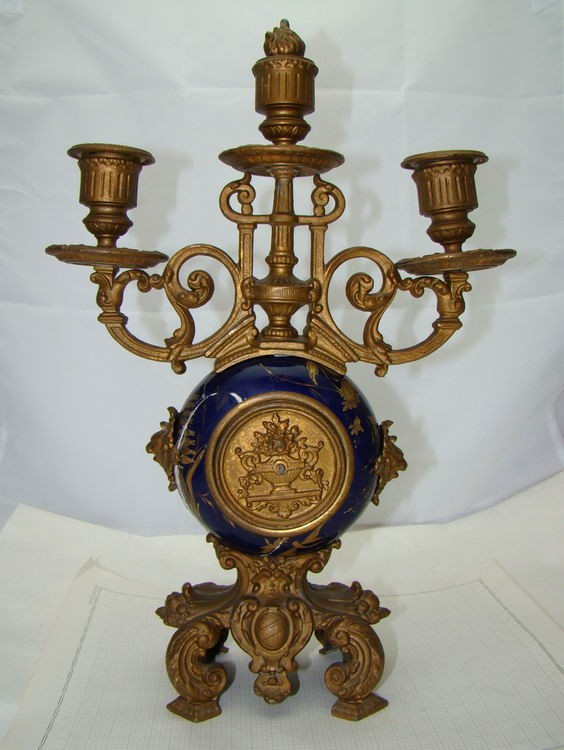 Подсвечник канделябр двухрожковый старинный (U568)