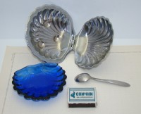 Икорница Ракушка винтажная с ложечкой (A767)