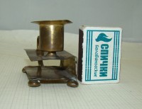 Спичечница - подсвечник старинный (P945)