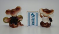 Фигурки фарфоровые винтажные Мышата пара (A572)