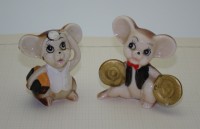 Фигурки фарфоровые винтажные Мышата пара (A572)