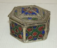 Шкатулка маленькая винтажная ручной работы (M682)