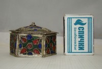 Шкатулка маленькая винтажная ручной работы (M682)