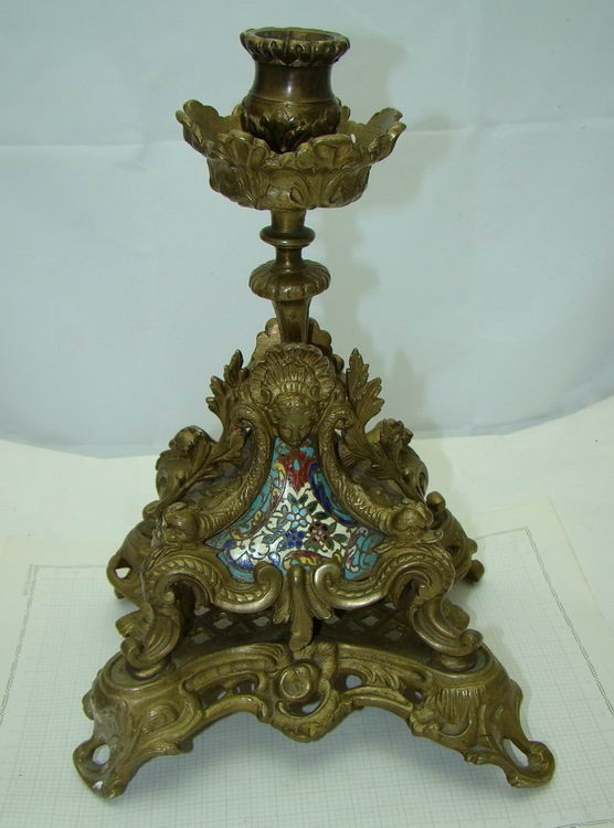 Подсвечник старинный бронзовый (U472)