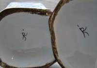 Вазы фарфоровые старинные в стиле Делфт 2 шт. (M584)