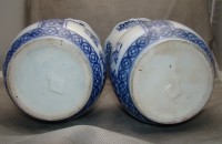 Petrus Regout Maastricht Delfts вазы старинные 2 штуки (M683)