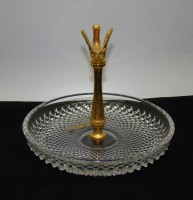 Val Saint Lambert конфетница хрустальная винтажная Лебедь (A770)