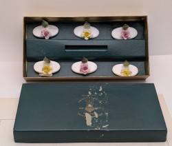 Crown Staffordshire набор винтажных подставок для карточек Розы 6 шт. (B261)