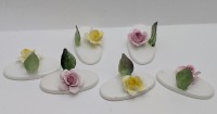 Crown Staffordshire набор винтажных подставок для карточек Розы 6 шт. (B261)