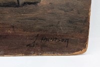 Картина старинная У причала (A970)