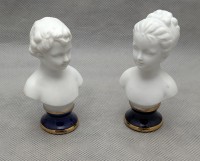 Каподимонте бюстики фигурки винтажные пара (B065)