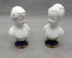 Каподимонте бюстики фигурки винтажные пара (B065)