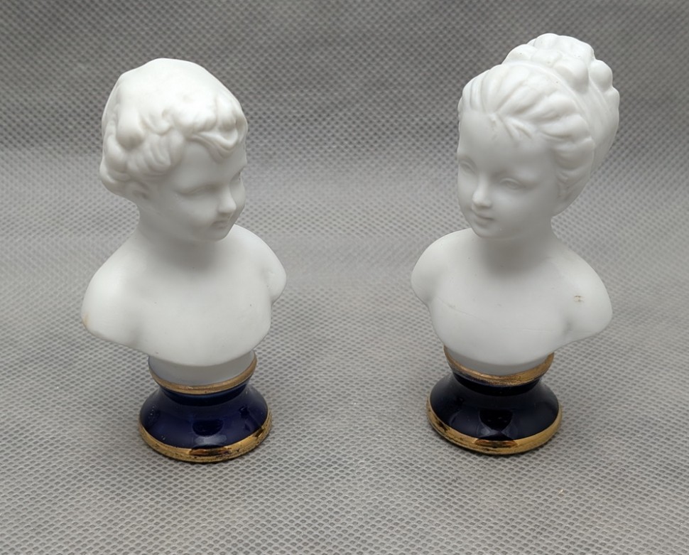 Каподимонте бюстики фигурки винтажные пара (B065)