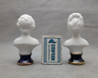 Каподимонте бюстики фигурки винтажные пара (B065)