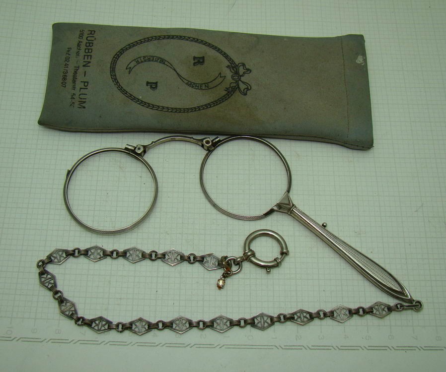 Лорнет оправа складной старинный серебряный (R562)
