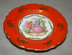 Блюдечко фарфоровое с галантной сценой (X434)