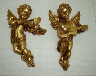 Фигурки настенные винтажные 2 шт. Ангелы  (M294)