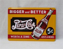 Табличка жестяная открытка "Pepsi-Cola" (K877)