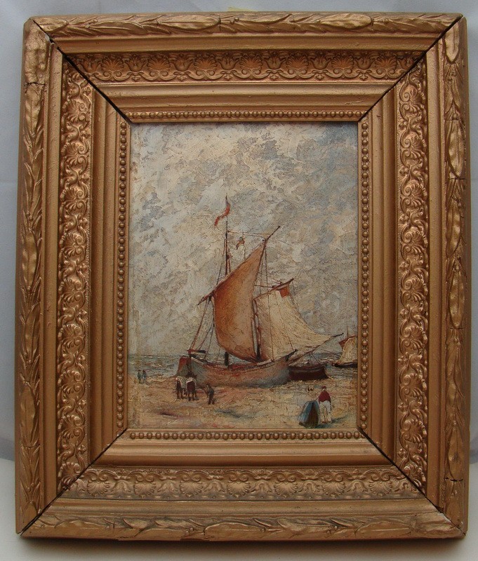 Картина старинная Причал (M101)