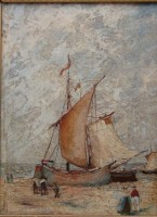 Картина старинная Причал (M101)