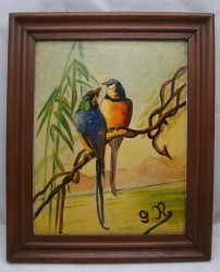 Картина винтажная Попугаи (M490)