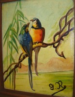 Картина винтажная Попугаи (M490)