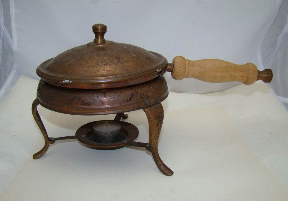 Миска сковорода с подставкой для подогрева (R477)