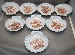 Tradition CNP Франция тарелочки винтажные для морепродуктов 8 шт. (A181)