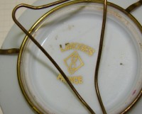 Limoges миниатюры тарелочки 2 шт. Галантные сцены Фрагонара (A578)