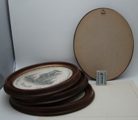 Четыре винтажные гравюры в овальных рамках Времена года (A775)