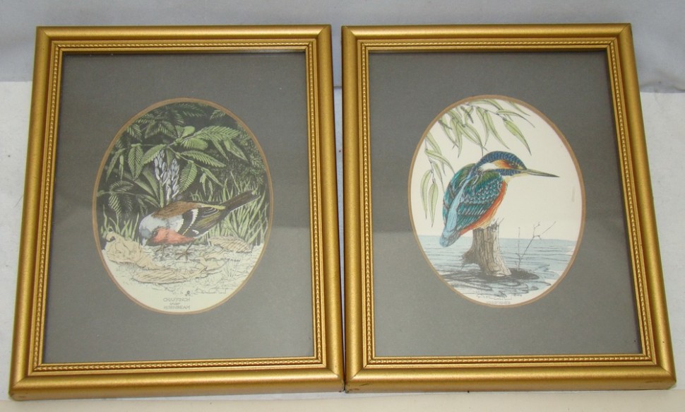 Плакетки репродукции акварель Птицы 2шт. (W206)