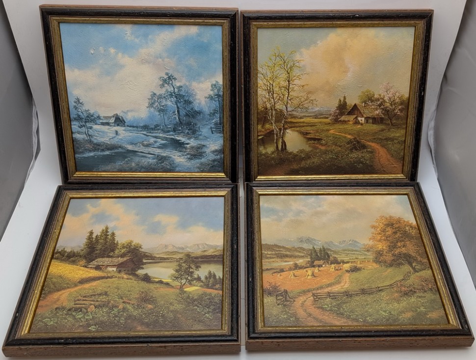 Репродукции на холсте Времена года 4 шт. (A875)