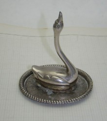 Подставка для колец старинная "Лебедь" (P449)