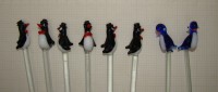 Палочки для коктейлей стеклянные Пингвины 8 шт. (M592)
