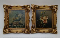 Картины маленькие винтажные 2 шт. (A385)