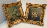 Картины маленькие винтажные 2 шт. (A385)